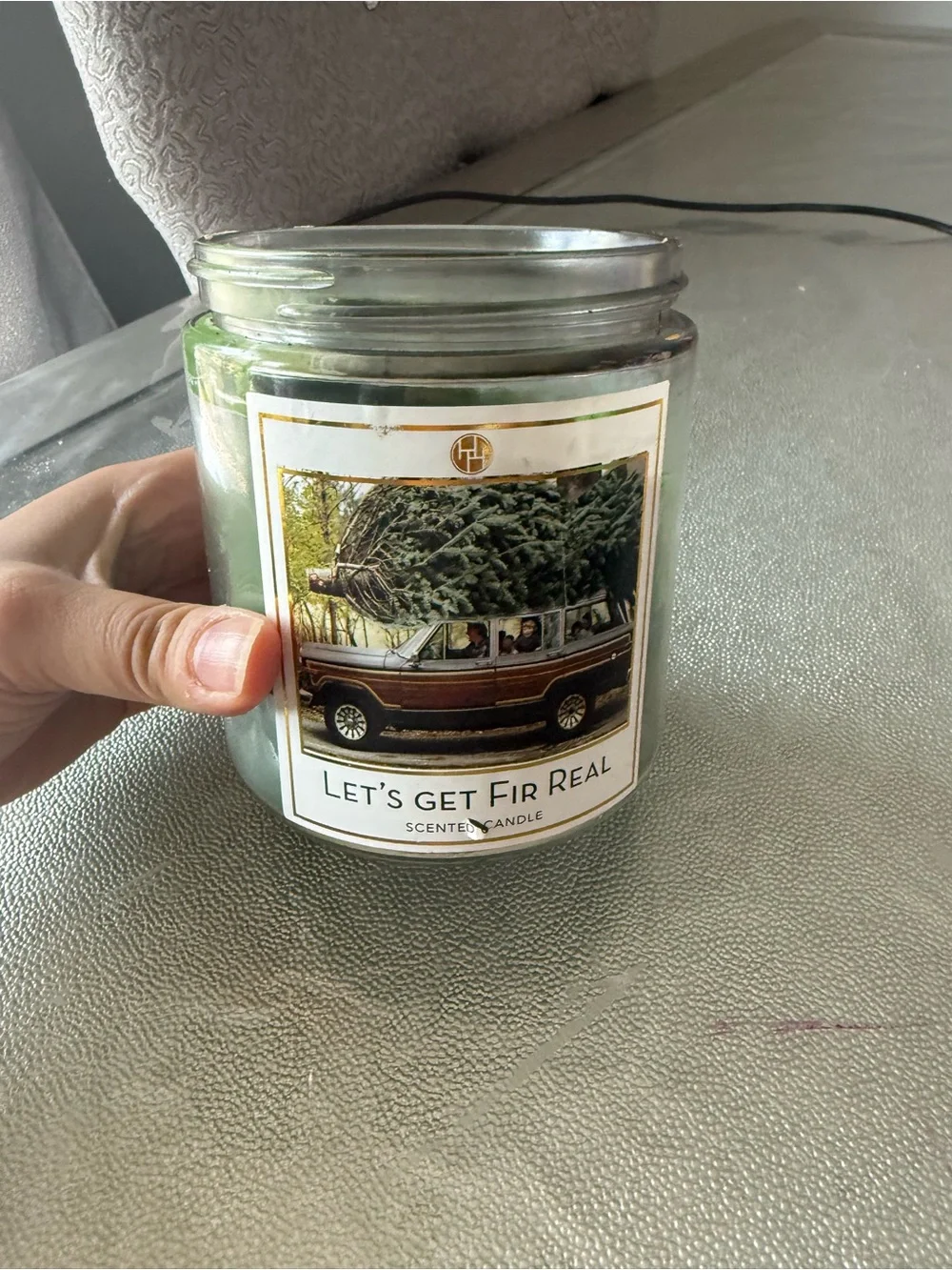 Huntington Home Green Jar Soy Blend Candle with Black Label
